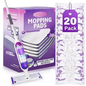 Mop Pad Refills for Swiffer PowerMop: 20 Pcs Disposable Pads Mop Pad Refills for Swiffer PowerMop: 20 Pcs Disposable Pads