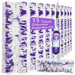 Disposable Mop Pads for S-wiff-er PowerMop Multi-Surface Mopping Pad Refills | Safe on All Finished Floors | Compatible with Swiffer PowerMop (15 Count) Disposable Mop Pads for S-wiff-er PowerMop Multi-Surface Mopping Pad Refills | Safe on All Finished Floors | Compatible with Swiffer PowerMop (15 Count)