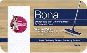 Hardwood Floor Disposable Wet Cleaning Pads - 12 cleaning pads per pack - unscented - Use with Bona Mops - Residue-Free Floor Cleaning Solution for Wood Floors Hardwood Floor Disposable Wet Cleaning Pads - 12 cleaning pads per pack - unscented - Use with Bona Mops - Residue-Free Floor Cleaning Solution for Wood Floors