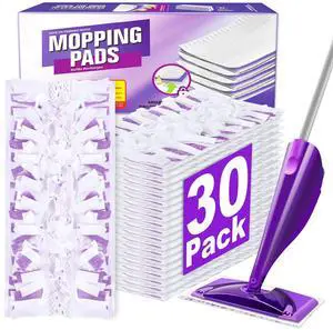 Disposable Mop Pads Refills for Swiffer WetJet Spray Mop - Wet Jet Refill Pads for All Purpose Multi Surface Hardwood Floor Cleaning - Thickened and Super Absorbent - 30 Count Disposable Mop Pads Refills for Swiffer WetJet Spray Mop - Wet Jet Refill Pads for All Purpose Multi Surface Hardwood Floor Cleaning - Thickened and Super Absorbent - 30 Count