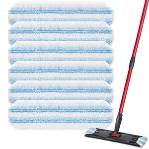 6 Pack H2prO Mop Pads Compatible with O Ceda H2PrO Flat Mop System, 100% Microfiber Mop Head Replacements, Washable and Reusable for H2prO Mop Refills, White 6 Pack H2prO Mop Pads Compatible with O Ceda H2PrO Flat Mop System, 100% Microfiber Mop Head Replacements, Washable and Reusable for H2prO Mop Refills, White
