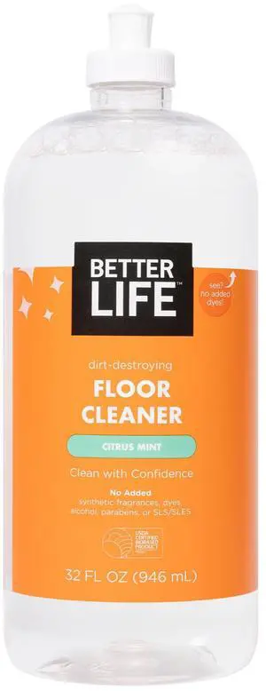 Floor Cleaner - Liquid Multipurpose Cleaner for Wood, Tile, Laminate, Vinyl, Bamboo - Hardwood Floor Cleaner for Mopping - Citrus Mint 32oz Floor Cleaner - Liquid Multipurpose Cleaner for Wood, Tile, Laminate, Vinyl, Bamboo - Hardwood Floor Cleaner for Mopping - Citrus Mint 32oz