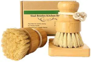 Bamboo Vegetable Brush Set, Natural Bristle Dish Brush with Holder, Eco Friendly Soft Dish Scrubber Kitchen Brush for Dishes Bamboo Vegetable Brush Set, Natural Bristle Dish Brush with Holder, Eco Friendly Soft Dish Scrubber Kitchen Brush for Dishes
