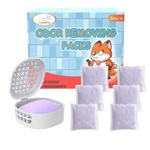 Odor Eliminating & Deodorizing Packs, 6 Pcs Lavender-Scented Aroma Beads with Refillable Fresh Pods for Trash Bins, Small Spaces & Shoes Odor Eliminating & Deodorizing Packs, 6 Pcs Lavender-Scented Aroma Beads with Refillable Fresh Pods for Trash Bins, Small Spaces & Shoes