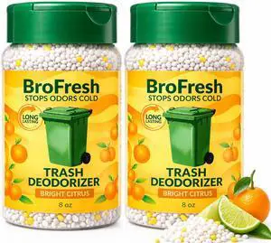 BroFresh Garbage Can Deodorizer, Neutralizes Odor, Absorbs Moisture & Releases Long-Lasting Scent, Safe & Non-Toxic, Trash Can Odor Eliminator (8 oz Twin, Citrus) BroFresh Garbage Can Deodorizer, Neutralizes Odor, Absorbs Moisture & Releases Long-Lasting Scent, Safe & Non-Toxic, Trash Can Odor Eliminator (8 oz Twin, Citrus)
