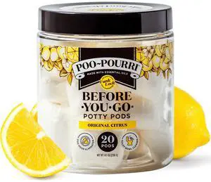 Original Citrus Before-You-Go 2-in-1 Toilet Potty Pods 20ct - Bathroom Odor Remover & Toilet Cleaner - Plant Based Ingredients & Essential Oils - with Lemon, Bergamot, & Lemongrass Scent Original Citrus Before-You-Go 2-in-1 Toilet Potty Pods 20ct - Bathroom Odor Remover & Toilet Cleaner - Plant Based Ingredients & Essential Oils - with Lemon, Bergamot, & Lemongrass Scent
