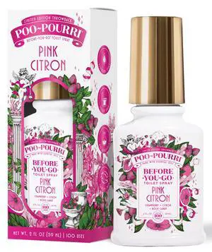 Before-You-Go Toilet Spray, Pink Citron, 2 Fl Oz, Up to 100 Uses, Bathroom Odor Deodorizer with Essential Oils for Home or Work, Travel Essentials, TSA Approved Size Before-You-Go Toilet Spray, Pink Citron, 2 Fl Oz, Up to 100 Uses, Bathroom Odor Deodorizer with Essential Oils for Home or Work, Travel Essentials, TSA Approved Size