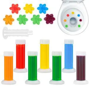 84 Flower Toilet Gel Stamps, Assorted Scents, Long Lasting Automatic Deodorizer, Adhesive Toilet Bowl Freshener for Bathroom Odor Control, 12 Month Supply 84 Flower Toilet Gel Stamps, Assorted Scents, Long Lasting Automatic Deodorizer, Adhesive Toilet Bowl Freshener for Bathroom Odor Control, 12 Month Supply