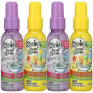 Set of 4 Stinky Bowl Spray 1.85oz - Before You Go Toilet Bathroom Deodorizer - Features Fresh Citrus Scent and Lavender Scent! Set of 4 Stinky Bowl Spray 1.85oz - Before You Go Toilet Bathroom Deodorizer - Features Fresh Citrus Scent and Lavender Scent!