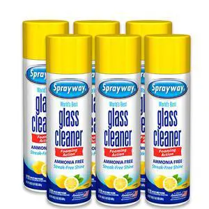 Glass Cleaner Lemon Scent Foaming Aerosol Spray, 19oz, Pack of 6 | Ammonia-Free, Streakless, Fast-Acting | Cleans & Polishes Glass Surfaces | Removes Fingerprints, Dust, Dirt, Smoke Film Glass Cleaner Lemon Scent Foaming Aerosol Spray, 19oz, Pack of 6 | Ammonia-Free, Streakless, Fast-Acting | Cleans & Polishes Glass Surfaces | Removes Fingerprints, Dust, Dirt, Smoke Film