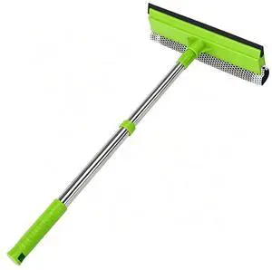 Window Squeegee with 15.7"-27.5" Retractable Stainless Steel Handle, 2-in-1 Windshield Cleaner Tool for Cars, Trucks, Glass Doors, Shower Glass, Outdoor Windows Window Cleaner (Green) Window Squeegee with 15.7"-27.5" Retractable Stainless Steel Handle, 2-in-1 Windshield Cleaner Tool for Cars, Trucks, Glass Doors, Shower Glass, Outdoor Windows Window Cleaner (Green)