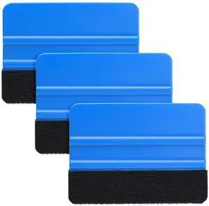 Durable Black Felt Edge Vinyl Squeegee Tool 4-Inch (Pack of 3) Durable Black Felt Edge Vinyl Squeegee Tool 4-Inch (Pack of 3)