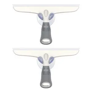 Multi-Purpose Silicon Squeegee for Window, Glass, Shower Door, Car Windshield, Heavy Duty Window Scrubber, Includes Suction Hook, 10 inch, White & Gray, 2 Pack Multi-Purpose Silicon Squeegee for Window, Glass, Shower Door, Car Windshield, Heavy Duty Window Scrubber, Includes Suction Hook, 10 inch, White & Gray, 2 Pack
