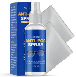 Anti Fog Spray for Glasses (2 oz), Lens-Safe Cleaner for Helmet Visor Defogger for Safety Goggles & Everyday Eyewear, Fast-Acting & Long-Lasting for hockey shield, Sports Glasses, VR & Mirror Anti Fog Spray for Glasses (2 oz), Lens-Safe Cleaner for Helmet Visor Defogger for Safety Goggles & Everyday Eyewear, Fast-Acting & Long-Lasting for hockey shield, Sports Glasses, VR & Mirror