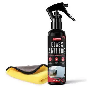 Anti Fog Spray for Glass & Windshield Defogger 24H Long Lasting Prevention for Car, Mirrors, Windows, Goggles, Shower Door Streak-Free & Instant Clear with Microfiber Towel, 120ml/4oz Anti Fog Spray for Glass & Windshield Defogger 24H Long Lasting Prevention for Car, Mirrors, Windows, Goggles, Shower Door Streak-Free & Instant Clear with Microfiber Towel, 120ml/4oz