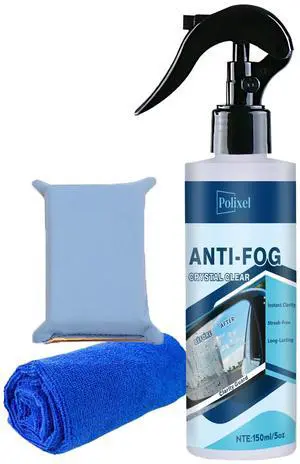 Glass Anti Fog Spray for Car Windshield - Windows Defogger Instantly Prevents Fog on Glasses, Car Windows & Mirrors - Streak-Free, Safe for All Surfaces - 5OZ/150ML Glass Anti Fog Spray for Car Windshield - Windows Defogger Instantly Prevents Fog on Glasses, Car Windows & Mirrors - Streak-Free, Safe for All Surfaces - 5OZ/150ML