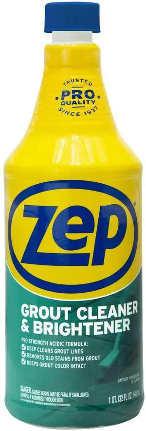 Grout Cleaner and Brightener - 32 Ounce (1 Bottle) - ZU104632 - Deep Cleaning Formula Removes Old Stains From Grout Grout Cleaner and Brightener - 32 Ounce (1 Bottle) - ZU104632 - Deep Cleaning Formula Removes Old Stains From Grout