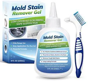 Mold-Stain Remover Gel for Washing Machine & Bathroom Low Odor Remover Gel for Rubber Gaskets, Shower Grout, Silicone Sealant, Toilet, Kitchen Sink Mold-Stain Remover Gel for Washing Machine & Bathroom Low Odor Remover Gel for Rubber Gaskets, Shower Grout, Silicone Sealant, Toilet, Kitchen Sink