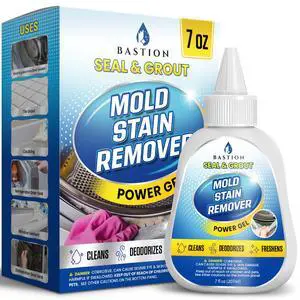 Mold Stain Remover Power Gel Cleaner Heavy Duty Cleaning Solution for Front Loader Washing Machine Seal, Bathroom Grout, Shower, Caulk (7 fl oz) Mold Stain Remover Power Gel Cleaner Heavy Duty Cleaning Solution for Front Loader Washing Machine Seal, Bathroom Grout, Shower, Caulk (7 fl oz)