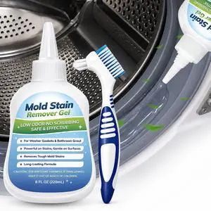 Mold-Stain Remover Gel for Washing Machine Seal & Bathroom Low Odor Gel for Front Load Washer Gasket, Shower Grout, Caulk, Silicone Sealant, Tile & Kitchen Sink Mold-Stain Remover Gel for Washing Machine Seal & Bathroom Low Odor Gel for Front Load Washer Gasket, Shower Grout, Caulk, Silicone Sealant, Tile & Kitchen Sink