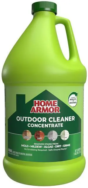 Outdoor Cleaner Concentrate, 1 gal., Remove Stains from Mold, Mildew, Algae, Dirt and Grime for Visible Results in Seconds, No Scrubbing Required, Plant Safe Outdoor Cleaner Concentrate, 1 gal., Remove Stains from Mold, Mildew, Algae, Dirt and Grime for Visible Results in Seconds, No Scrubbing Required, Plant Safe