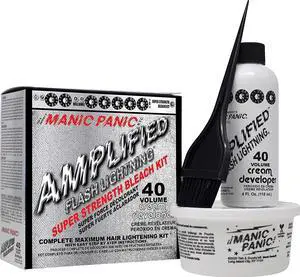 Flash Lightning Super Strength Bleach Kit - 40 Volume Developer + Bleach Powder - Hair Lightener for Dark Hair + Lifting up to 7 Levels - Vegan & Cruelty Free Flash Lightning Super Strength Bleach Kit - 40 Volume Developer + Bleach Powder - Hair Lightener for Dark Hair + Lifting up to 7 Levels - Vegan & Cruelty Free