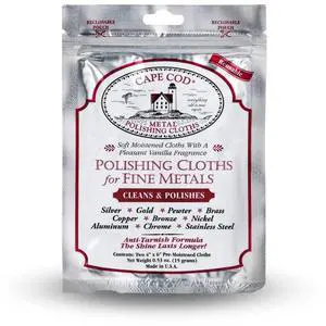 Polishing Cloths for Fine Metals | Jewelry Cleaner and Tarnish Remover | Silver Polishing to a Brilliant Shine | (1) Foil Pack of (2) 4 x 6 Cloths Polishing Cloths for Fine Metals | Jewelry Cleaner and Tarnish Remover | Silver Polishing to a Brilliant Shine | (1) Foil Pack of (2) 4 x 6 Cloths