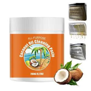 260G Multi-Purpose Coconut Oil Cleaning Polishing Paste, Heavy Duty Grease Remover for Kitchen Stove Oven Cookware Stainless Steel Tile Surface 260G Multi-Purpose Coconut Oil Cleaning Polishing Paste, Heavy Duty Grease Remover for Kitchen Stove Oven Cookware Stainless Steel Tile Surface