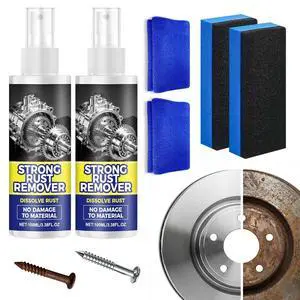 Rust Remover Spray for Metal, Multipurpose Rust Stain Remover, Heavy Duty Metal Cleaner, Rust Remover Spray, for Metals, Tools, Cars, Chains,Iron Out Rust Remover (2pcs) Rust Remover Spray for Metal, Multipurpose Rust Stain Remover, Heavy Duty Metal Cleaner, Rust Remover Spray, for Metals, Tools, Cars, Chains,Iron Out Rust Remover (2pcs)