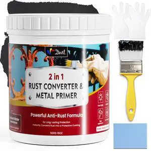 Rust Converter for Metal, 2 in 1 High-Flow Fluidity Metal Paint, Converts Rust to Long-Lasting Protective Coating, Anti Rust and Rust Prevention Paint, No Primer Needed, Black, 16 oz Rust Converter for Metal, 2 in 1 High-Flow Fluidity Metal Paint, Converts Rust to Long-Lasting Protective Coating, Anti Rust and Rust Prevention Paint, No Primer Needed, Black, 16 oz