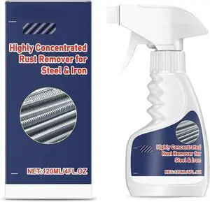 Rust Remover Spray for Metal, Highly Concentrated Rust Remover for Steel Copper Stainless Steel, Heavy Duty Rust Remover Spray No Scrubbing, Fast Acting Rust Stain Remover 4 fl oz(1PC) Rust Remover Spray for Metal, Highly Concentrated Rust Remover for Steel Copper Stainless Steel, Heavy Duty Rust Remover Spray No Scrubbing, Fast Acting Rust Stain Remover 4 fl oz(1PC)