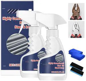 2Pcs Rust Remover Spray for Metal, Heavy Duty Rust Remover Spray, Highly Concentrated Rust Remover for Metal, for Tools, Stainless Steel, Automotive Parts 2Pcs Rust Remover Spray for Metal, Heavy Duty Rust Remover Spray, Highly Concentrated Rust Remover for Metal, for Tools, Stainless Steel, Automotive Parts