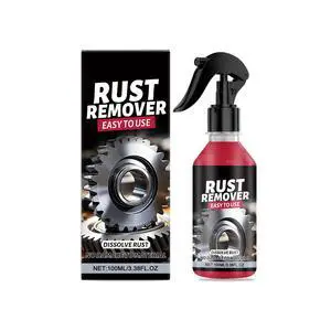 Rust Remover Spray for Metal, Heavy Duty Metal Cleaner, Multipurpose Rust Stain Remover for Vehicles, Tools, Chains, Fast-Acting Oxidation Remover, 3.38oz Rust Remover Spray for Metal, Heavy Duty Metal Cleaner, Multipurpose Rust Stain Remover for Vehicles, Tools, Chains, Fast-Acting Oxidation Remover, 3.38oz