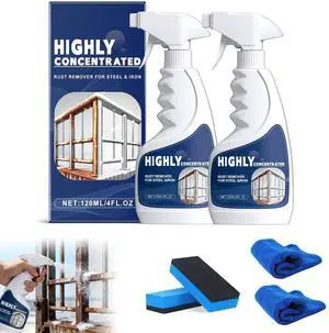 2PCS Rust Remover Spray for Metal, Powerful Rust Remover Heavy Duty Metal Cleaner, Multipurpose Rust Stain Remover for Tools, Stainless Steel, Automotive Parts, Fast Acting Rust 2PCS Rust Remover Spray for Metal, Powerful Rust Remover Heavy Duty Metal Cleaner, Multipurpose Rust Stain Remover for Tools, Stainless Steel, Automotive Parts, Fast Acting Rust
