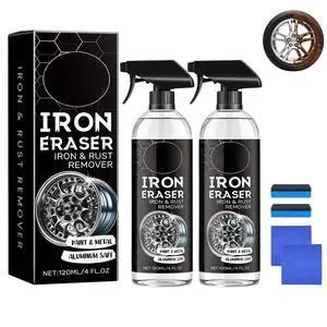 2PCS Iron Eraser Rust Remover Spray, Iron Eraser Iron and Rust Remover with Sponges and Towels, Fast Acting Iron Powder & Rust Cleaner for Light Rust Spots, Metal Surfaces, Cars and Motorcycles 2PCS Iron Eraser Rust Remover Spray, Iron Eraser Iron and Rust Remover with Sponges and Towels, Fast Acting Iron Powder & Rust Cleaner for Light Rust Spots, Metal Surfaces, Cars and Motorcycles