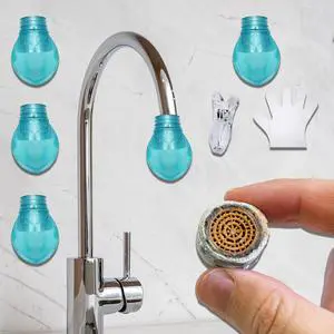 Faucet Descaling Gadget for Limescale Removal - 4pcs Reusable Faucet Cleaner Cap Rubber Cover Gadget Tap/Faucet Cleaner with a Clip and 5 Pairs of Disposable Gloves, Round Design (0.79-1.97IN) Faucet Descaling Gadget for Limescale Removal - 4pcs Reusable Faucet Cleaner Cap Rubber Cover Gadget Tap/Faucet Cleaner with a Clip and 5 Pairs of Disposable Gloves, Round Design (0.79-1.97IN)