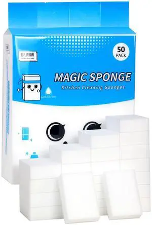 Extra-Thick Melamine Sponge Erasers, 3.94 x 2.76 x 1.18 in, 50 Count Extra-Thick Melamine Sponge Erasers, 3.94 x 2.76 x 1.18 in, 50 Count