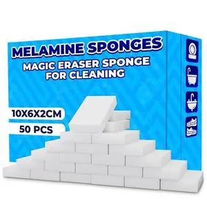 50 Pcs Melamine Sponges for Cleaning - White Magic Sponge, Convenient Cleaning Blocks (10x6x2 cm), Non-Scratch Design for Gentle Cleaning, Multipurpose Eraser Pads for Kitchen, Bathroom, and Walls 50 Pcs Melamine Sponges for Cleaning - White Magic Sponge, Convenient Cleaning Blocks (10x6x2 cm), Non-Scratch Design for Gentle Cleaning, Multipurpose Eraser Pads for Kitchen, Bathroom, and Walls