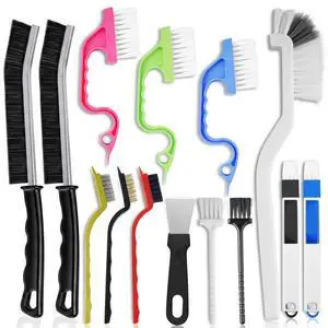 14 Pcs Crevice Cleaning Brush Set Hard Bristle Cleaning Tools for Grout, Tile Floors, Gaps & Narrow Spaces Multi-Purpose Grout Scrub Brush for Cleaning Bathroom, Shower, Window Tracks, Kitchen 14 Pcs Crevice Cleaning Brush Set Hard Bristle Cleaning Tools for Grout, Tile Floors, Gaps & Narrow Spaces Multi-Purpose Grout Scrub Brush for Cleaning Bathroom, Shower, Window Tracks, Kitchen
