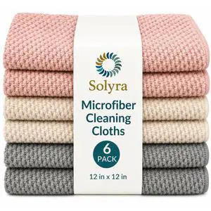 Non-Toxic Microfiber Kitchen Cleaning Cloths, 6 Pack, 12 x 12 in Non-Toxic Microfiber Kitchen Cleaning Cloths, 6 Pack, 12 x 12 in