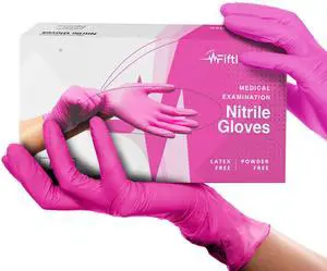 Fuchsia Hot Pink Nitrile Disposable Gloves - 50 Count - 3 Mil Nitrile Gloves Medium - Powder and Latex Free Rubber Gloves - Surgical Medical Exam Gloves - Food Safe Cooking Gloves Fuchsia Hot Pink Nitrile Disposable Gloves - 50 Count - 3 Mil Nitrile Gloves Medium - Powder and Latex Free Rubber Gloves - Surgical Medical Exam Gloves - Food Safe Cooking Gloves