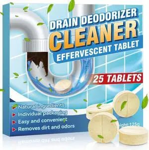 Smelly Sink and Drain Cleaner, 25 Pack Drain Cleaner Tablets Effervescent Tablets, Quickly Eliminates Odors, Drains Smell Eliminator for Sewer, Toilet and Septic Tank, Sink Smell Eliminator Smelly Sink and Drain Cleaner, 25 Pack Drain Cleaner Tablets Effervescent Tablets, Quickly Eliminates Odors, Drains Smell Eliminator for Sewer, Toilet and Septic Tank, Sink Smell Eliminator