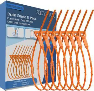 8 Pack 25inch Drain Snake Clog Remover, Drain Hair Remover, Sink Snake Drain Auger Cleaner Tool For Bath Tub, Toilet, Kitchen Sink, Sewer 8 Pack 25inch Drain Snake Clog Remover, Drain Hair Remover, Sink Snake Drain Auger Cleaner Tool For Bath Tub, Toilet, Kitchen Sink, Sewer