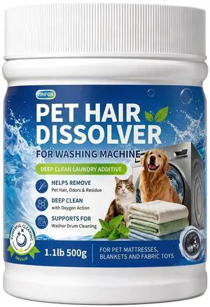 Pet Hair Remover for Laundry Dog & Cat Hair Dissolver, Pet Laundry Detergent for Odor & Stain Removal, Washing Machine Cleaner, 500g Pet Hair Remover for Laundry Dog & Cat Hair Dissolver, Pet Laundry Detergent for Odor & Stain Removal, Washing Machine Cleaner, 500g