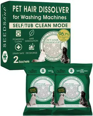 Washing Machine Cleaner for Pet Hair, 2 Sachets Washing Machine Cleaner for Pet Hair, 2 Sachets
