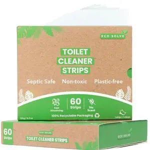 Toilet Bowl Cleaner Strips 60 Count, Unscented Eco-friendly, Non-toxic, Septic Safe, Removes Odors & Stains, Plastic-free, Natural Toilet Bowl Cleaner for Quick and Easy Cleaning Toilet Bowl Cleaner Strips 60 Count, Unscented Eco-friendly, Non-toxic, Septic Safe, Removes Odors & Stains, Plastic-free, Natural Toilet Bowl Cleaner for Quick and Easy Cleaning