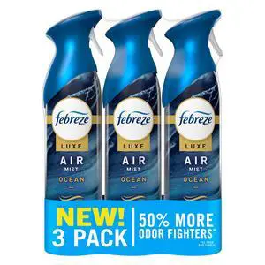 Air Mist, Luxe Air Freshener Spray, Odor Fighting Room Spray, Deodorizer for Home Bathroom Kitchen Office Apartment Dorm Room Classroom, Ocean Scent, 8.1oz (Pack of 3) Air Mist, Luxe Air Freshener Spray, Odor Fighting Room Spray, Deodorizer for Home Bathroom Kitchen Office Apartment Dorm Room Classroom, Ocean Scent, 8.1oz (Pack of 3)