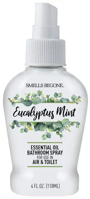 4 oz Essential Oil Bathroom Spray - Instantly Eliminate Toilet & Bathroom Odors - Air Freshener Made with Essential Oils (Eucalyptus Mint) 4 oz Essential Oil Bathroom Spray - Instantly Eliminate Toilet & Bathroom Odors - Air Freshener Made with Essential Oils (Eucalyptus Mint)