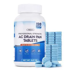 AC Drain Pan Tablets 120 Count, Condensate Tablets, Non-Clog Pan Cleaner, Effective Odor Control for All HVAC, Dehumidifiers and Appliance Pans AC Drain Pan Tablets 120 Count, Condensate Tablets, Non-Clog Pan Cleaner, Effective Odor Control for All HVAC, Dehumidifiers and Appliance Pans