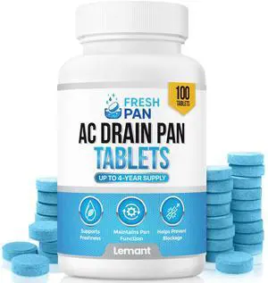 FreshPan AC Drain Pan Tablets (100-pack) | 4 Year Supply of Slow Release AC Condensate Pan Tablets for Clean, Fresh Flow FreshPan AC Drain Pan Tablets (100-pack) | 4 Year Supply of Slow Release AC Condensate Pan Tablets for Clean, Fresh Flow